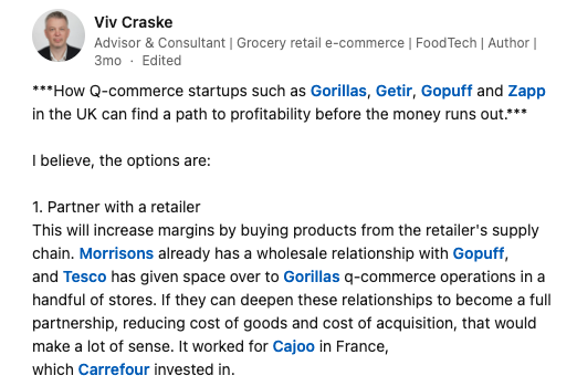How Q-commerce startups such as Gorillas, Getir, Gopuff can find a path to profitability before the money runs out
